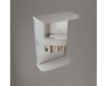 Шкаф навесной, Зеркало R, 450, (Белый глянец)