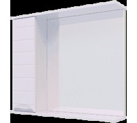 Шкаф навесной, 1 дверь + зеркало, 600, (Вероника, Белый снег, Молочный глянец)