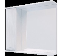 Шкаф навесной, 1 дверь + зеркало, 800, (Верона, Белый снег, Молочный глянец)