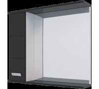 Шкаф навесной, 1 дверь + зеркало, 700, (Квадро, Белый снег, Молочный глянец)
